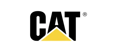CAT logo featuring bold black letters with a yellow triangle beneath.